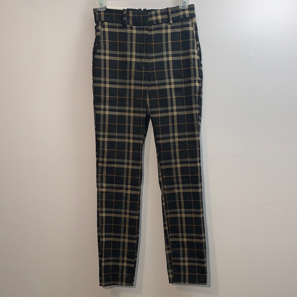 H&M Plaid Pants - Black/Tan/Brown Size 4